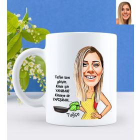 Kişiye Özel Kimse İçin Yanmam Karikatürlü Beyaz Kupa Bardak