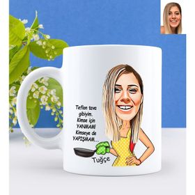 Kişiye Özel Kimse İçin Yanmam Karikatürlü Beyaz Kupa Bardak