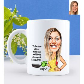 Kişiye Özel Kimse İçin Yanmam Karikatürlü Beyaz Kupa Bardak