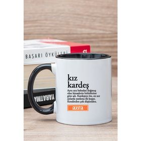 Kişiye Özel Kız Kardeş Kelime Anlamı Siyah Kupa