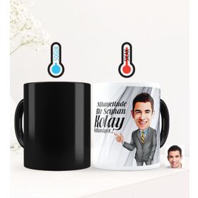 Kişiye Özel Kolay Yetişmiyor Karikatürlü Sihirli Kupa Bardak