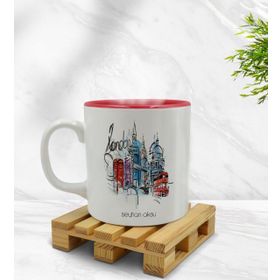 Kişiye Özel London Tasarımlı İçi Kırmızı Renkli Model 4 Kupa
