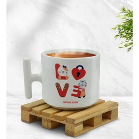 Kişiye Özel Love Tasarımlı T Kulplu Beyaz Middle Kupa