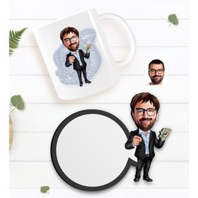 Kişiye Özel Milyoner Karikatürlü Kupa Bardak
