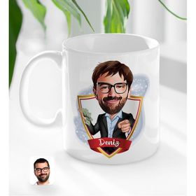 Kişiye Özel Milyoner Karikatürlü Kupa Bardak