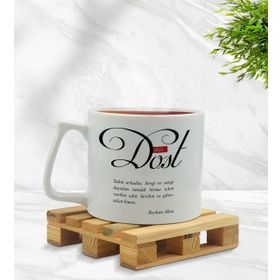 Kişiye Özel Mânâ Dost Beyaz Kupa Bardak