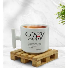 Kişiye Özel Mânâ Dost Beyaz Kupa Bardak