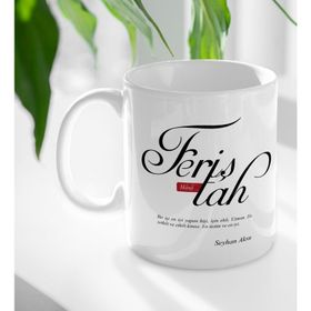 Kişiye Özel Mânâ Feriştah Beyaz Kupa Bardak