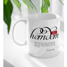 Kişiye Özel Mânâ Hemdem Beyaz Kupa Bardak