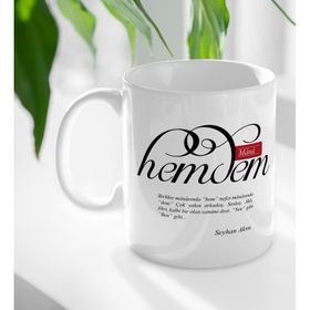Kişiye Özel Mânâ Hemdem Beyaz Kupa Bardak