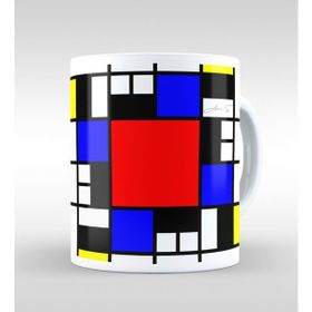 Kişiye Özel Mondrian Beyaz Kupa Bardak