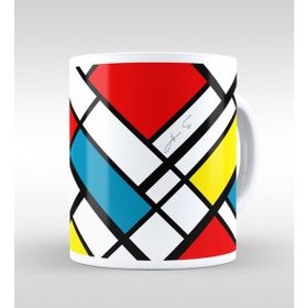Kişiye Özel Mondrian Beyaz Kupa Bardak