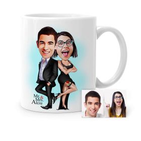 Kişiye Özel Mr. & Mrs. Smith Karikatür Beyaz Kupa Bardak