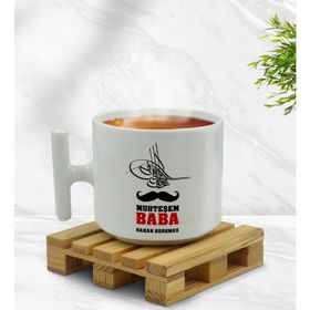 Kişiye Özel Muhteşem Baba Tasarımlı T Kulplu Beyaz Middle Kupa
