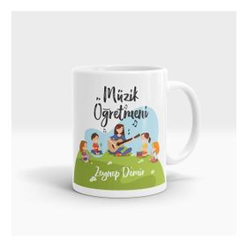 Kişiye Özel Müzik Öğretmeni Tasarımlı Kupa