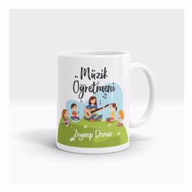 Kişiye Özel Müzik Öğretmeni Tasarımlı Kupa