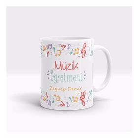Kişiye Özel Müzik Öğretmeni Tasarımlı Kupa