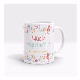 Kişiye Özel Müzik Öğretmeni Tasarımlı Kupa