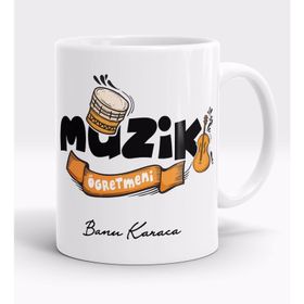 Kişiye Özel Müzik Öğretmeni Tasarımlı Kupa