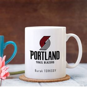 Kişiye Özel Nba Portland Trail Blazers Beyaz Kupa Bardak