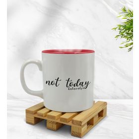 Kişiye Özel Not Today Tasarımlı İçi Kırmızı Renkli Model 1 Kupa