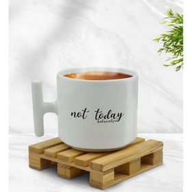 Kişiye Özel Not Today Tasarımlı T Kulplu Beyaz Middle Kupa