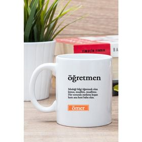 Kişiye Özel Öğretmen Kelime Anlamı Beyaz Kupa