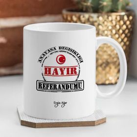Kişiye Özel Referanduma Hayır-2 Beyaz Kupa Bardak