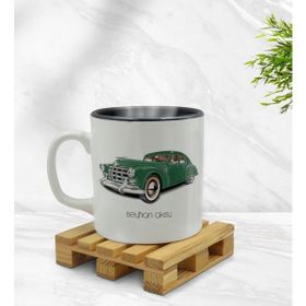 Kişiye Özel Retro Otomobil Tasarımlı İçi Siyah Renkli Model 3 Kupa