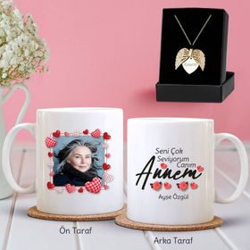 Kişiye Özel Seni Çok Seviyorum Annem Tasarımlı Kupa