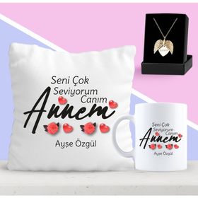 Kişiye Özel Seni Çok Seviyorum Annem Tasarımlı Kupa