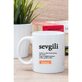 Kişiye Özel Sevgili Kelime Anlamı Beyaz Kupa