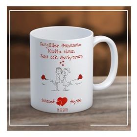 Kişiye Özel Sevgililer Günümüz Kutlu Olsun Kupa