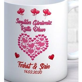 Kişiye Özel Sevgililer Günümüz Kutlu Olsun Kupa