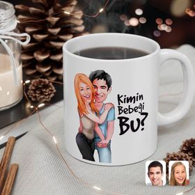 Kişiye Özel Sevgililer Kimin Bebeği Bu Karikatürlü Beyaz Kupa Bardak