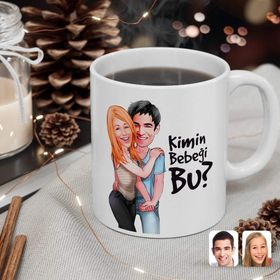 Kişiye Özel Sevgililer Kimin Bebeği Bu Karikatürlü Beyaz Kupa Bardak