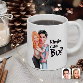 Kişiye Özel Sevgililer Kimin Canı Bu Karikatürlü Beyaz Kupa Bardak