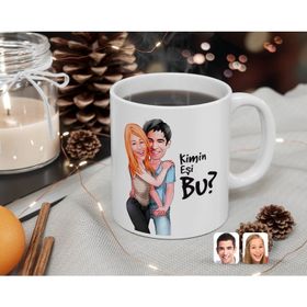 Kişiye Özel Sevgililer Kimin Eşi Bu Karikatürlü Beyaz Kupa Bardak
