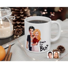 Kişiye Özel Sevgililer Kimin Eşi Bu Karikatürlü Beyaz Kupa Bardak