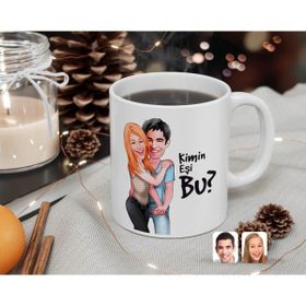 Kişiye Özel Sevgililer Kimin Eşi Bu Karikatürlü Beyaz Kupa Bardak