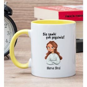 Kişiye Özel Siz Sanki Çok Şeysiniz Sarı Kupa