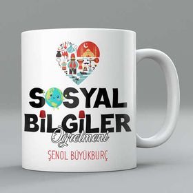 Kişiye Özel Sosyal Bilgiler Öğretmeni Kupa Bardak
