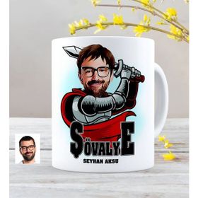 Kişiye Özel Şövalye Karikatürlü Kupa Bardak