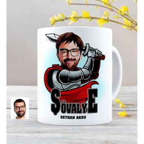 Kişiye Özel Şövalye Karikatürlü Kupa Bardak