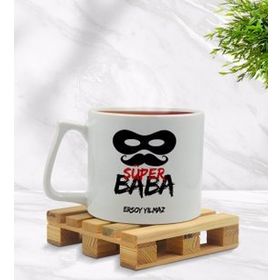 Kişiye Özel Süper Baba Tasarımlı Middle Beyaz Model 5 Kupa