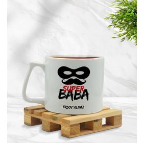 Kişiye Özel Süper Baba Tasarımlı Middle Beyaz Model 5 Kupa