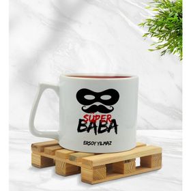 Kişiye Özel Süper Baba Tasarımlı Middle Beyaz Model 5 Kupa