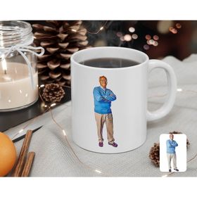 Kişiye Özel Tam Boy Büyükbaba Karikatürlü Beyaz Kupa Bardak