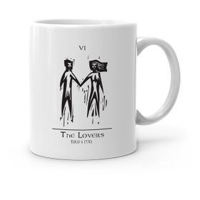 Kişiye Özel Tarot The Lovers Aşıklar Beyaz Kupa Bardak