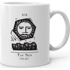 Kişiye Özel Tarot The Sun Güneş Beyaz Kupa Bardak